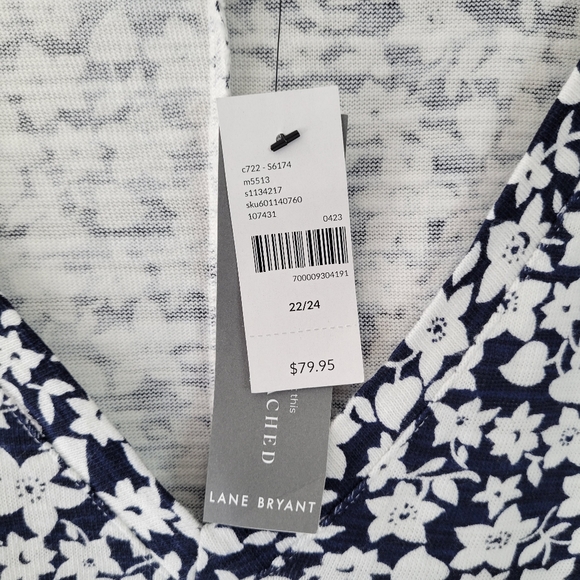 Lane Bryant Cap Sleeve V Neck Dolman Belted Dress in Ali Floral 22 24 - Picture 6 of 6